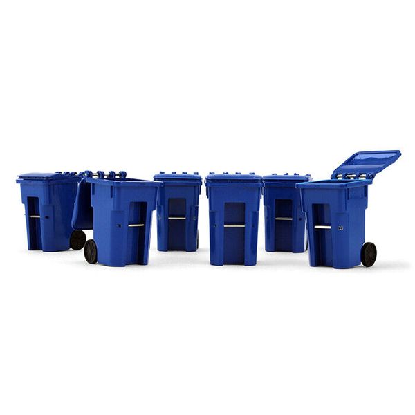 Blue Trash Carts Set of 6 Cans 1:34 Scale Model Accessories First Gear 90-0518~