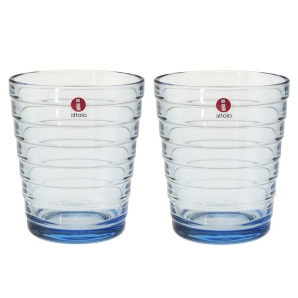 iittala Aino Aalto Tumbler, 7.8 fl oz (220 ml), Aqua Pair