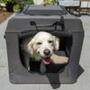 Large Grey Soft Sided Portable Dog Crate Lightweight Travel Collapsible
