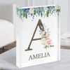 Fingerprint Designs Floral Any Name Initial A Personalised Acrylic Block
