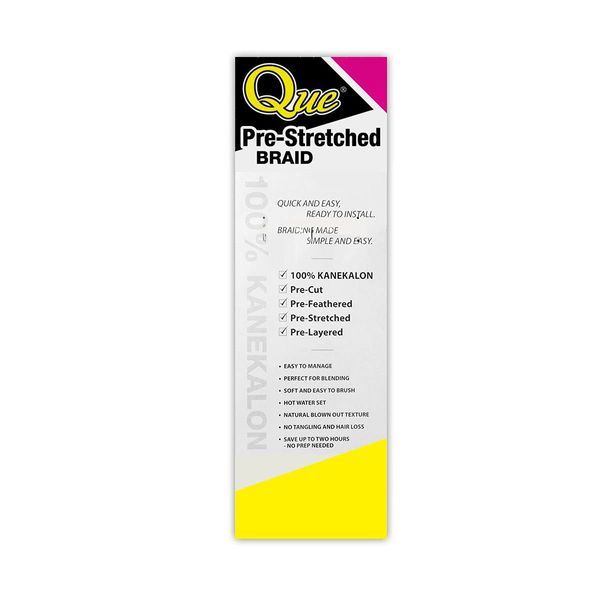 Freetress Braids 3X PRE-STRETCHED BRAID 28" (1 Jet Black) - Que Synthetic 100% Kanekalon Mega Jumbo Braiding