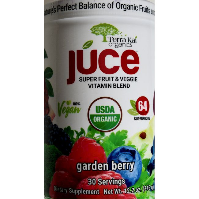 Terra Kai Organics JUCE Super Fruit Veggie Vitamin Blend, 12.2 Ounce