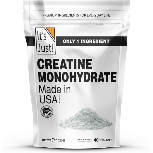 It's Just! - Creatine Monohydrate Powder, Pure 40 Servings (Pack of 1)