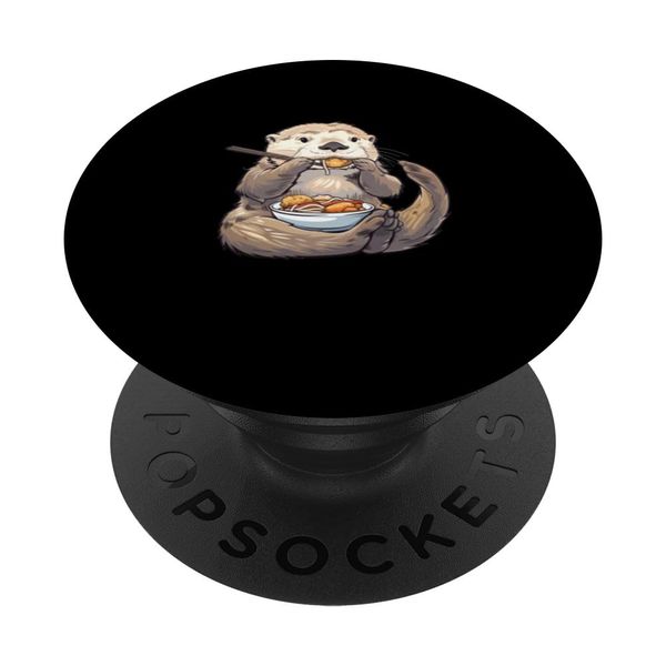 Sea Otter Eating Tteokbokki PopSockets Standard PopGrip