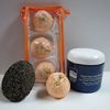 Bubble Bath Truffles: Georgia Peach 3 Pack Bath Truffles, 24 oz Almond Salt Scrub and Pumice Stone by Dead Sea Spa Care, Bubble Bath, Bubble Truffles, Bath Bombs