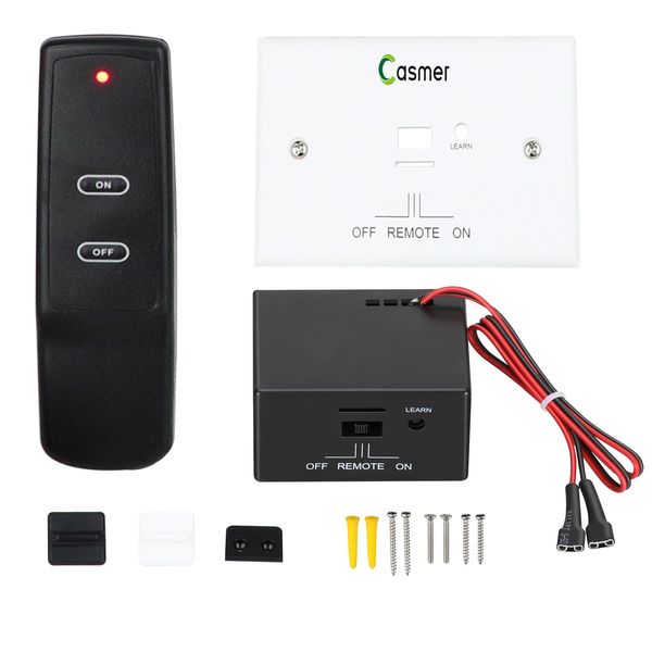 CASMER Gas Fireplace Remote Control System Kit.for Standard Millivolt Valve Appliance.Fit for skytech Ambient Majestic Napoleon ect,Thermostat Buzzer IPI Module Wall Switch,3 YR Warranty NOT Battery