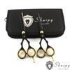 SHARPY - Professional Hair Cutting Scissors Set 2Pcs Thinning Scissors Hairdressing Barber Scissors Set 5.5" with Razor Hand Made from Japanese Steel J2 & Presentation Case Set