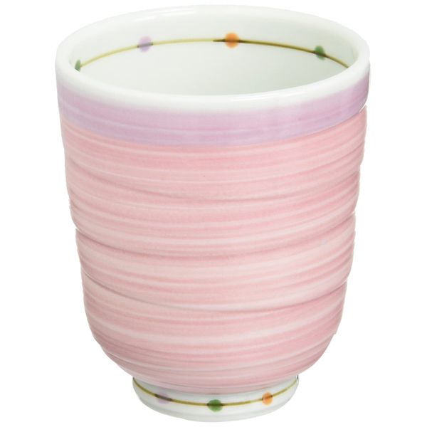 Hasamiyaki 14780 Lightweight Tea Cup (Small), Color Dot Pattern, Pink, Microwave, Dishwasher Safe, Made in Japan