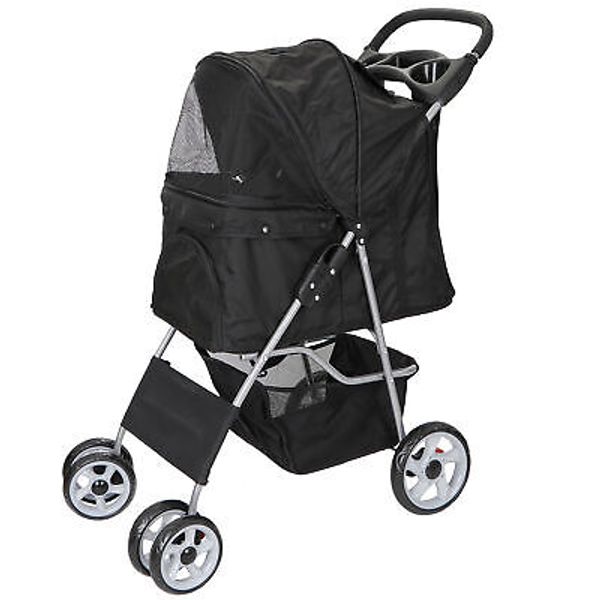 Pet Travel Carriage for Pets with Foldable Dog Stroller Carrier Cart