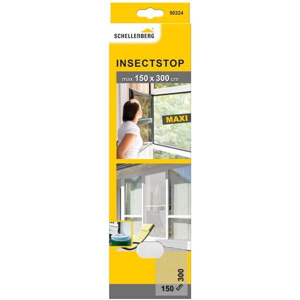 Schellenberg 50324 150 x 300 cm Fly Screen - White/Dark Gray