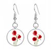 Poppy Flowers Earrings Available in Clip-on, Stud & Drop styles. (Drop)