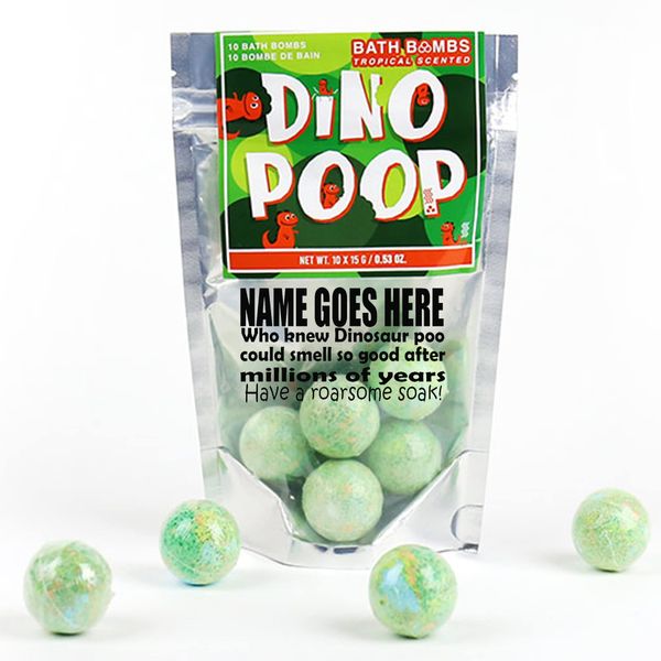 Dino Poop Personalised Tropical Scented Bath Bombs Gift Set
