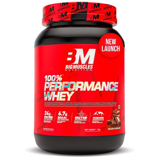 Bigmuscles Nutrition Performance Whey Protein 1Kg Belgian Chocolate Flavour