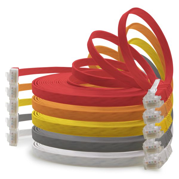 1aTTack.de 2m Cat.6 Flat Network Cable - 5 Colors (01) - Ultra Slim Micro Patch Cable 1000 Mbit/s Gigabit LAN (RJ45)
