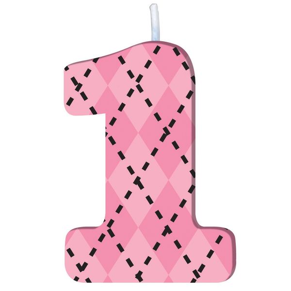Molded Number Candle, Angel First Birthday