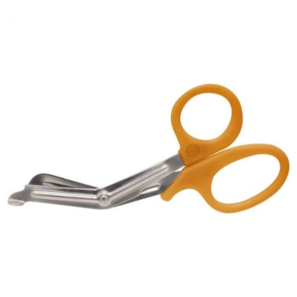 Tuff Cut EMS Utility Scissors - 18cm Stainless Steel with Serrated Blades, Autoclavable- Perfect for Medical and Household Use (Orange)