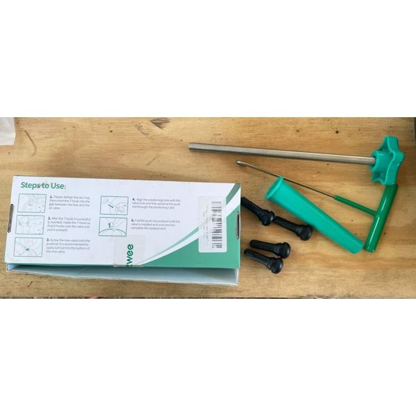 Tire Valve Stem Core Quickly Replacement Tool Kit With 4Pcs TR413 Valve Stems