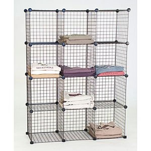 Only Garment Racks 4 Bins x 3 Bins Commercial Grade Mini Grid Panel Shelf Unit