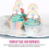 Pastel Rainbow Cupcake Cases, White & Red