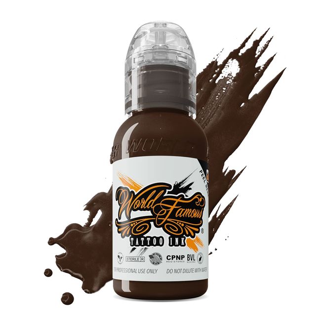 World Famous Brown Tattoo Ink, Vegan and Professional Ink, Made in USA, Hoover Dam, .5 oz