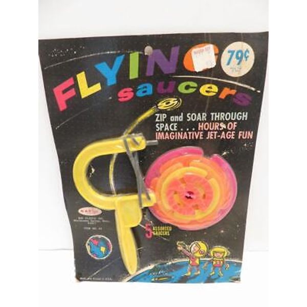 Vintage Rayline Flying Saucers Space 1960s OLD STORE STOCK MOC Rare (b)