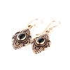 WINDALF Daniu Earrings 3.6 cm Onyx Bronze, Fabric jewellery bag, Onyx