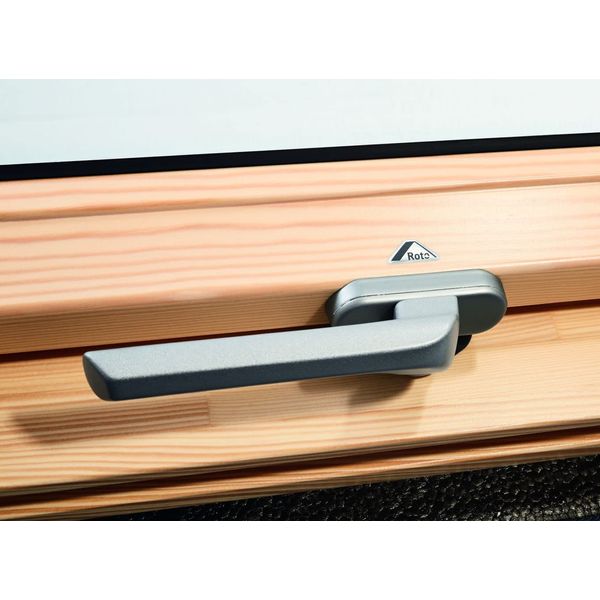 Roto Original Window Handle, Window Handle for roof Windows of The Series R4 and R7 Wood, Colour: Silver