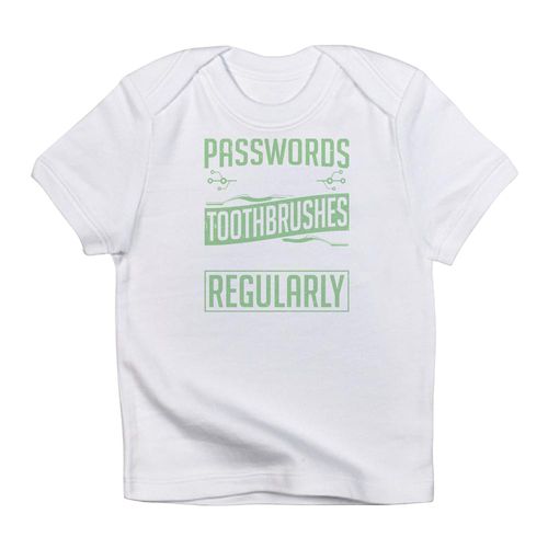 CafePress Hacker Passwords Like Toothbrushes Cyberse T Shirt Short Sleeve Baby Graphic T-Shirt Cloud White