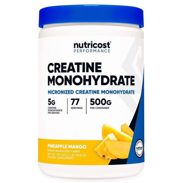 [Nutricost] Creatine Monohydrate Powder (Pineapple Mango) 500 grams Creatine Monohydrate Powder