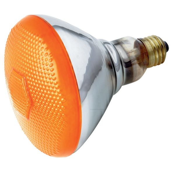 Satco S4425 100 Watt BR38 Incandescent 120 Volt Medium Base Light Bulb, Amber