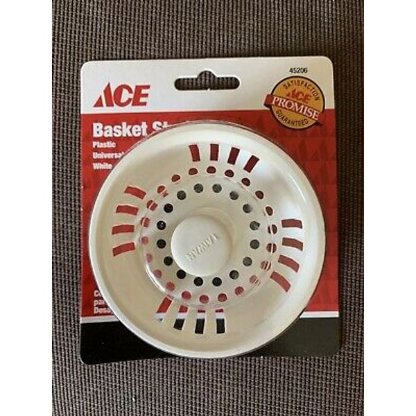 2 Ace Sink Basket Strainer. Plastic. White. Universal