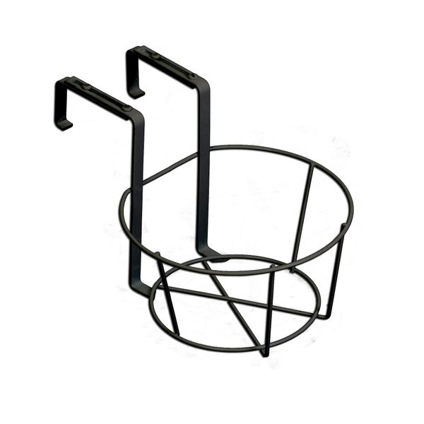 Panacea 89049 Ring Over The Deck Adjustable Flower Pot Holder, Black, 8-Inch