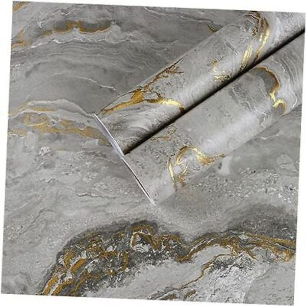 Gold Grey Marble Countertop Contact Paper Waterproof Marble Wallpaper 12”x472”