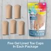 ZenToes 5 Pack Toe Caps Closed Toe Fabric Sleeve Protectors with Gel Lining, Prevent Corn, Callus, Blister Development Between Toes, Soften and Soothe The Skin (Size Medium)