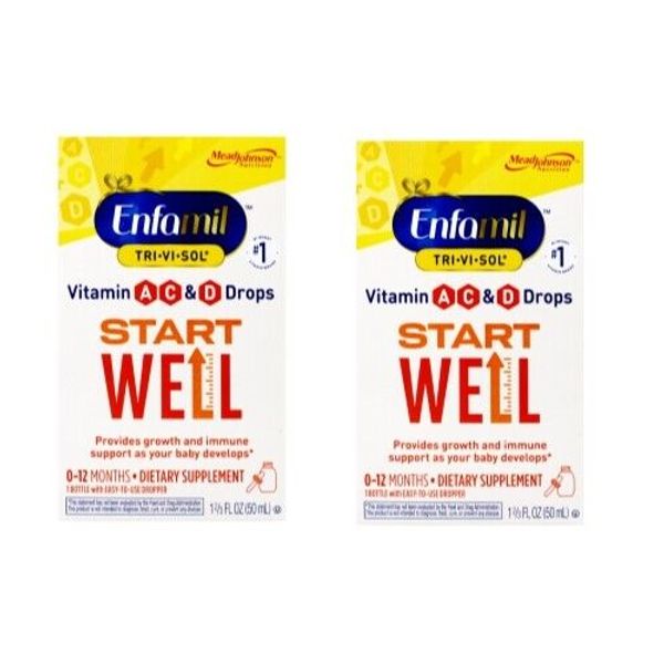 2 Pack - Enfamil Tri-Vi-Sol Vitamin Drops - 50 ML Each