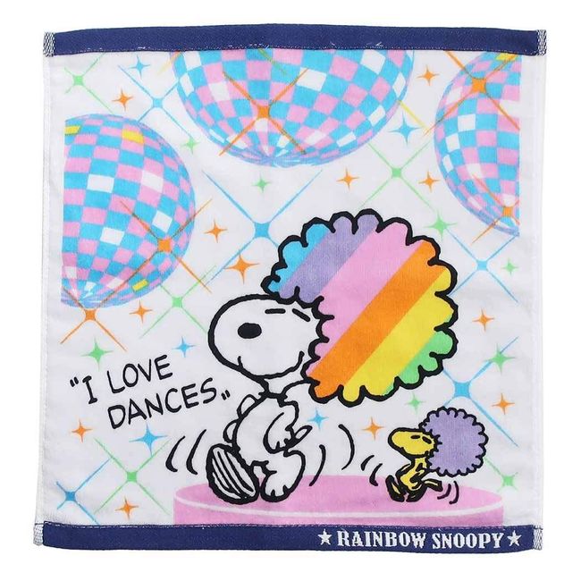 Marimo Craft SPT-317 Wash Towel, Dance, Rainbow, Snoopy 13.4 x 13.4 inches (340 x 340 mm)