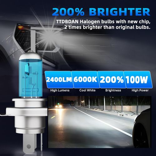 TTDBDAN Headlights Fit For Toyota Tacoma 1998-2015 Halogen Headlight Bulbs,9003/H4/HB2 High/Low Beams Bright Light Combo Kit,Plug & Play,pack of 2 (Toyota Tacoma 1998-2015)