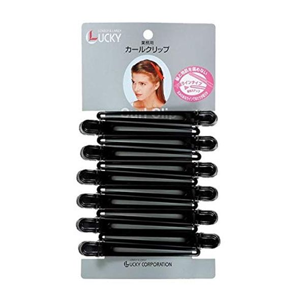 Lucky TRENDY PUC1801 Curl Clip LL, Line Type, Black, Pack of 12