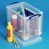 Really Useful Box 19 Liter Plastic Stackable Storage Container with Snap Lid & But-In Clip Lock Handles for Home or Office Organization, Clear