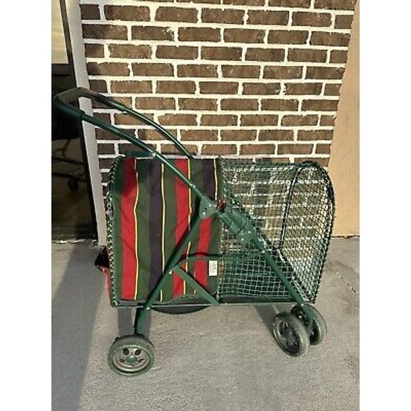 Kitty Walk Pet Stroller by "Kittywalk" Green Mesh Detachable Carrier Rare HTF