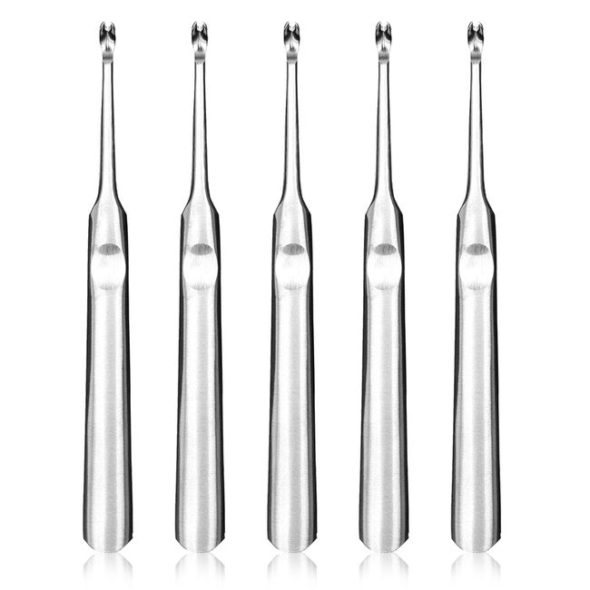 EUPSIIU 5 Pack Cuticle Trimmer, Nail Cuticle Remover, Nail Art Tools, Pusher Manicure Dead Skin Removal Tool, Cuticle Pusher, Nail Cleaner Tool, Anti-slip Manicure Pedicure Trimmer (Silver)