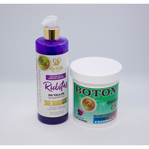 Blonde Dry & Damaged Hair Repair KIT HairBotox Purple Treatment Kachita Spell