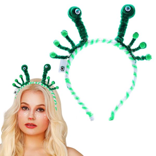 Flayem Frog Headband Frog Eyes Headband Carnival with Bobbles Hairbands Party Headdress Halloween Hair Accessory for Women and Girls