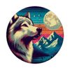 Retro Wolf Gazing at the Moon PopSockets Swappable PopGrip