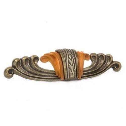 VAN DYKE'S RESTORERS Vintage Classic Antique Brass Bakelite Pull Handle Knob - 6" Leaves