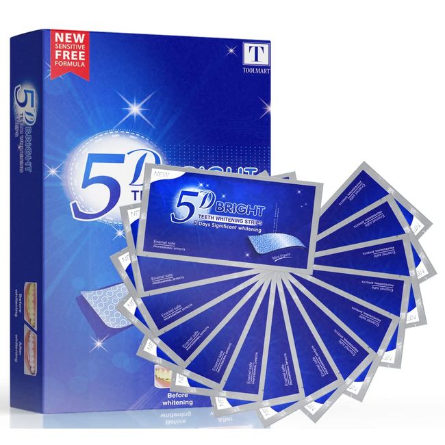 Advanced 5D Teeth Whitening Strips for Sensitive Tooth 14 Sessions for 5D White