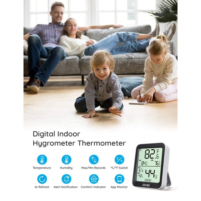 Govee Hygrometer Thermometer Wireless Thermometer Mini Bluetooth Humidity  Sensor