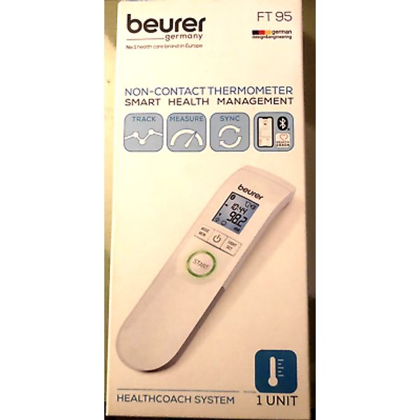 beurer germany Bluetooth NON-CONTACT THERMOMETER  LED temperature alarm FT95 NEW