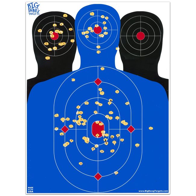 Big Dawg Targets - 18 X 24 Inch Triple Silhouette Reactive Splatter Target - 10 Pack