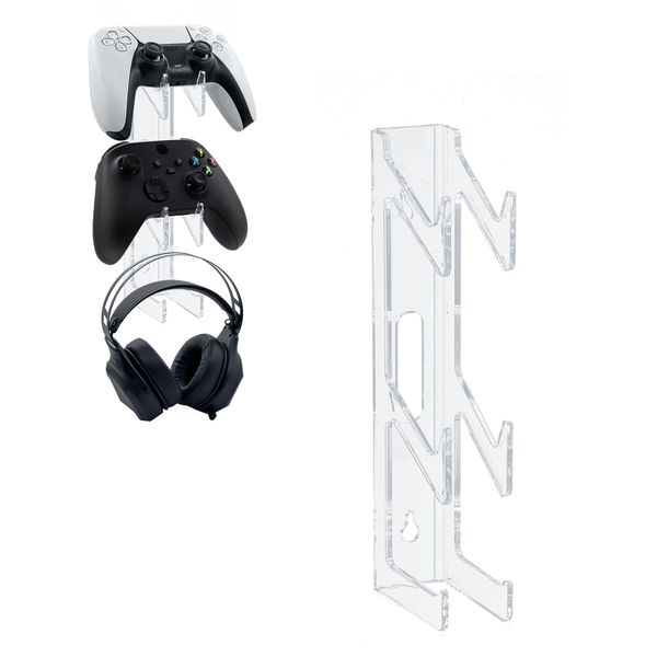 Mcbazel Controller Wall Mount and Headset Wall Mount Stand Holder for PS5/PS4/Xbox/NS Switch Dual Controller